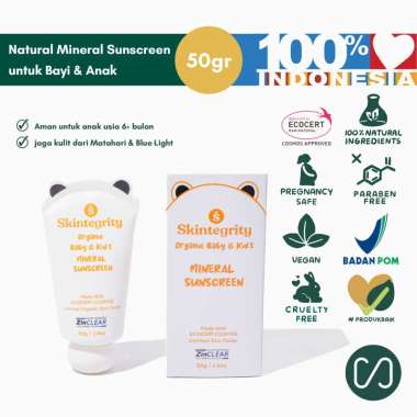 Skintegrity Baby & Kids Mineral Sunscreen | Natural Mineral Sunscreen untuk Bayi & Anak 50gr 50 gr