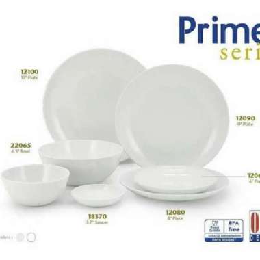 Piring Bulan Onyx 6" | Piring Kecil Kue Dessert Putih Gading Melamin