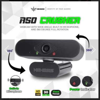NYK Nemesis A50 Webcam Gaming A-50 Crusher Full Hd 1080p Streamer Webcam