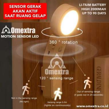 LED Motion Sensor Gerak Lampu Baca Meja Lampu Tidur Wall Lamp