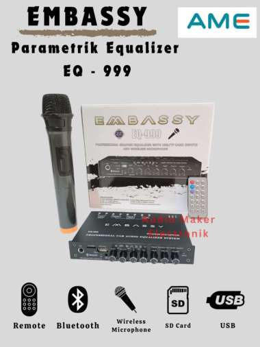 Parametrik Equalizer Preamp Embassy EQ 999 Karaoke Bluetooth + Mic