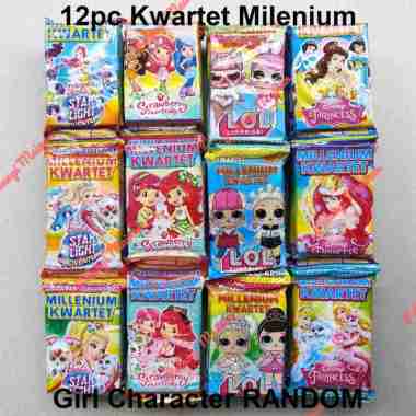 12 PCS KMainan Kartu Kwartet / uartet Anak Murah Grosir - Mainan Kartu 12pc Girls Millenium