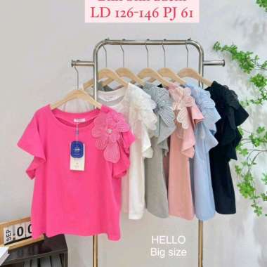 Kaos Wanita Bangkok Jumbo Premium Import/Kaos Wanita BigSize Bangkok Premium Import putih