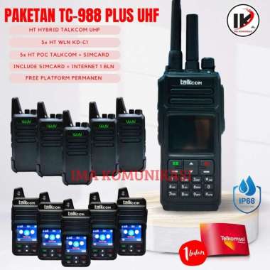PAKETAN HT HYBRID UHF TALKCOM TC-988PLUS HT WLN KD-C1 DAN HT POC TC-389S