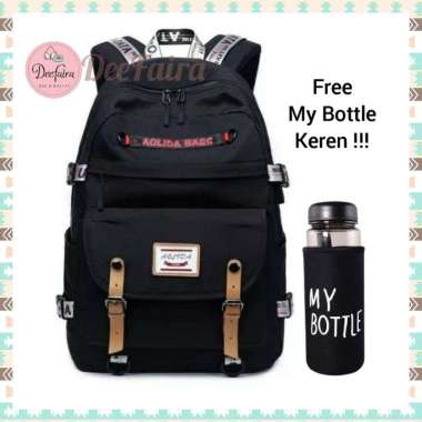 Tas Sekolah Wanita Backpack Anak Perempuan Ransel SD SMP SMA Keren Hitam