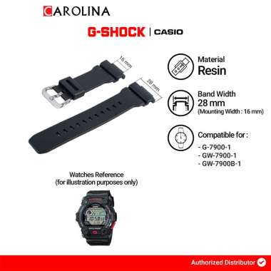 Tali Strap G-Shock G-7900 / GW-7900 28mm Black Resin 10330771