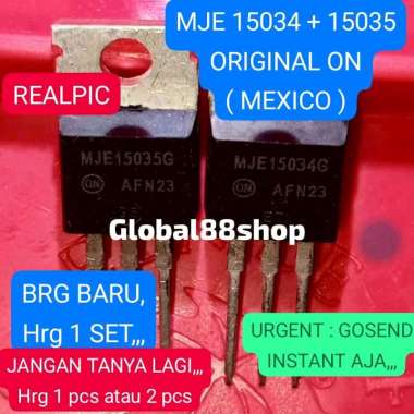Hrg 1 set/pasang ( 2 buah ) MJE15034 + MJE15035 MJE 15034 15035 ORIGINAL ON / MEXICO ASLI TR TRANSIS
