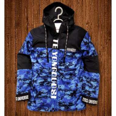 Jaket Despo Pria Keren Berkualitas - Comouflage Loreng Biru XL