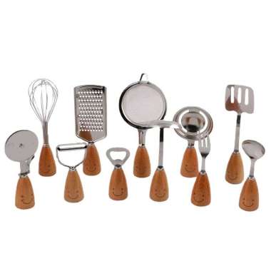 11in1 Alat Manggang Dapur/Spatula Peralatan Dapur Lengkap Dengan Gagang Kayu 11 IN 1