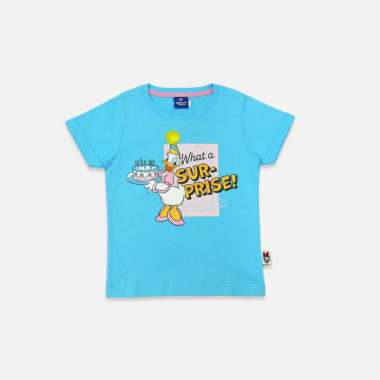 Tshirt/ Kaos Anak Perempuan Blue/ Daisy/ 90th Donald Duck 8 tahun