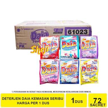 1 DUS ISI 12 RENCENG DAIA DETERGENT BUBUK 46 GRAM DAIA CAMPUR 1 DUS