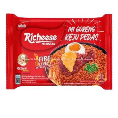 Richeese Mie Instan 76gr Ramen Keju Pedas Richis Mie Goreng Keju Pedas Merah Mie Goreng Keju Level 0