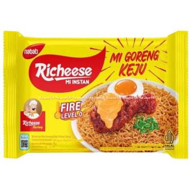 Richeese Mie Instan 76gr Ramen Keju Pedas Richis Mie Goreng Keju Pedas Merah Mie Goreng Keju Level 0