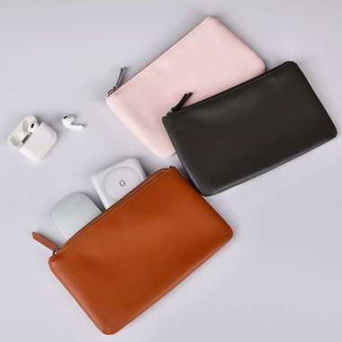 Pouch Gadget WIWU PU Leather Tas Storage Bag Blue