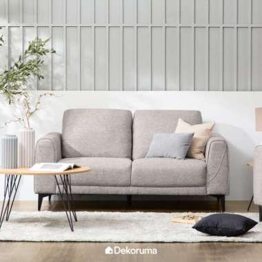 Dekoruma MIKIO Sofa Tamu Minimalis 2 Dudukan / Sofa 2 Seater - Abu-Abu