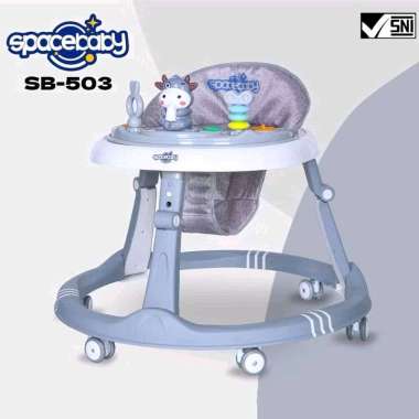 SPACEBABY BABY WALKER SB 503 APOLO BELAJAR JALAN ANAK LATIHAN JALAN BAYI KERETA BAYI abu-abu