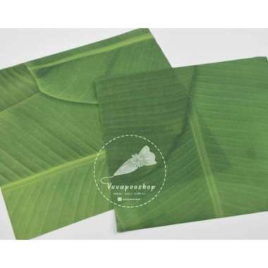 Plastik Nasi Motif Daun Pisang / Kertas Nasi Box / Alas Makanan 18X18 (isi 50pcs)