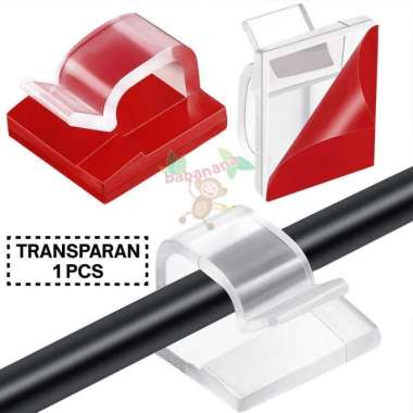 Klip Kabel Tempel Klem Kabel Pengikat Perapih Clip Cable Management Transparan