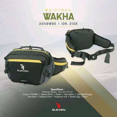 Eleven Tas Pinggang Tas Selempang Pria Wanita waistbag Wakha Hitam