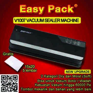 Mesin Vakum Makanan Vacuum Sealer EASY PACK V1007 Automatis Manual Plastik Alat Vakum Vacum Seal