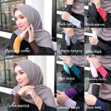 PUSSAT Handsock Two tone 2 in 1 Spandex Jersey Handsock Bolak Balik Manset Tangan Bolak Balik Hand C