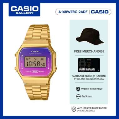 Casio Vintage A168WERG-2ADF Original Jam Tangan Unisex Digital Gold