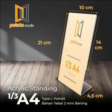 Acrylic Tent Holder / Akrilik Tent Card 1/3 A4 L Portrait 2mm