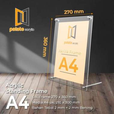 AKRILIK FRAME / BINGKAI / DSIPLAY MEJA / ACRYLIC STANDING FRAME A4