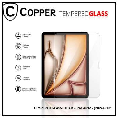 Ipad Air M2 (2024) 13'' / Ipad Pro M4 (2024) 13" NEW EDITION - COPPER TEMPERED GLASS FULL CLEAR iPad
