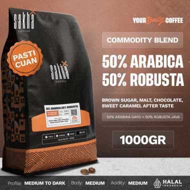 BIJI KOPI 50% ARABICA 1KG Ekonomis Espresso Blend By Sakha Coffee Roastery Biji Kopi