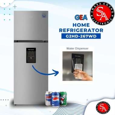 Kulkas 2 Pintu 267 Liter GEA Type : G2HD-267WD - With Dispenser ( MEDAN ) Multicolor
