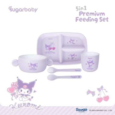 Sugarbaby 5in1 Premium Feeding Set Sanrio Collection Kuromi Purple