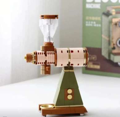 BRICK BLOCK MINIATUR MESIN KOPI COFFE MACHINE MAKER GRINDER PENGHANCUR BIJI KOPI SET MAINAN