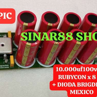 psu 8 elco ORI RUBYCON 100v 10000uf lengkap dengan dioda bridge 35a Mexico 10000mk 10000mikro 10.000