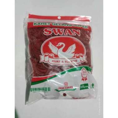 Karet gelang mini kecil / Karet gelang kecil merah / Karet gelang pentil kecil isi 100 gr swan