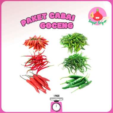 Sayur Segar - Serba Goceng / Cabe Rawit Merah / Cabe Hijau Keriting / Cabe Merah Besar Keriting Mera