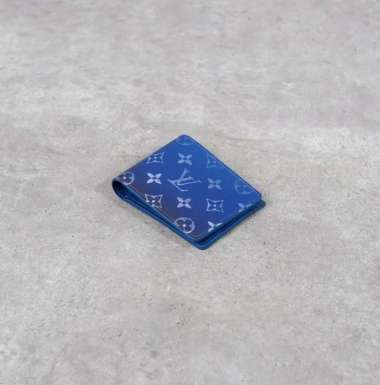 Dompet LOUIS VUITTON LV MONOGRAM BLUE GRADIENT MULTIPLE WALLET 100% ORIGINAL 12X9CM