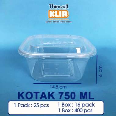 KLIR Thinwall Square / Kotak 500ml 750ml isi 25pcs 750ml