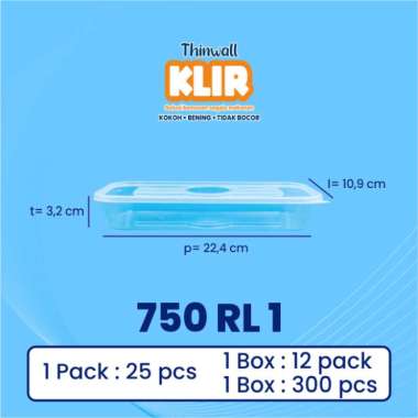 KLIR Thinwall Rectangle Long RL1 RL1A RL1B RL1C RL3 isi 25pcs RL 1C