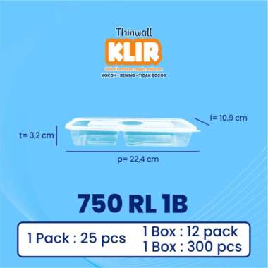 KLIR Thinwall Rectangle Long RL1 RL1A RL1B RL1C RL3 isi 25pcs RL 1B