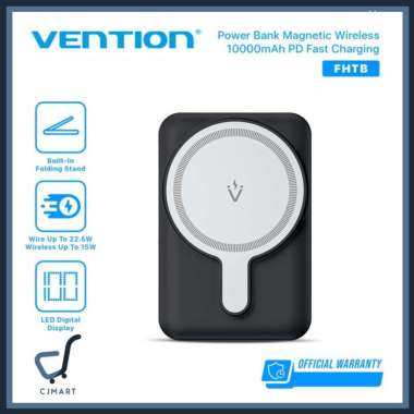 Vention Magnetic Magsafe 22.5W iPhone Fast Charging Type C PD Wireless Powerbank 10000mAh - FHT Whit