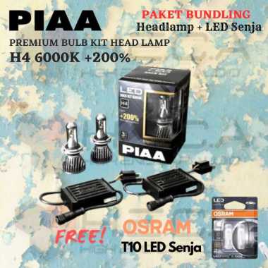 LED Headlamp PIAA Premium H4 6000K +200% Head Lamp Lampu Utama Mobil