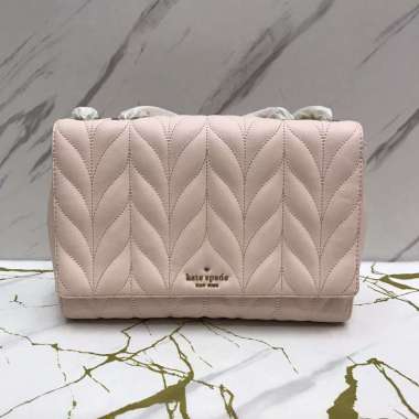 Kate Spade Medium Briar Lane Quilted Emelyn Convertible Shoulder Bag in Peachy Puff