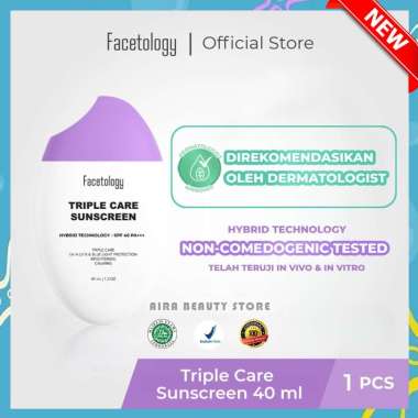 Facetology [NON COMEDOGENIC SUNSCREEN TESTED] Triple Care Sunscreen SPF 40 PA+++ 40ml