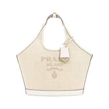 [12.12 Dealcember] Prada Medium Linen Blend Tote Bag White White