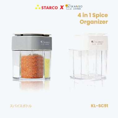 Kanso Living 4 in 1 Tempat Bumbu Dapur Wadah Bumbu Botol Bumbu Toples Gray