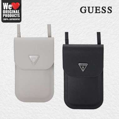 Universal Wallet Tas Handphone GUESS PU Grained Triangle Black