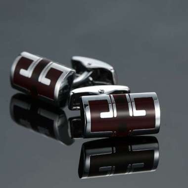 TOMMY CUFFLINK - kancing manset kancing lengan kemeja 14 RED & SLV PATTERN