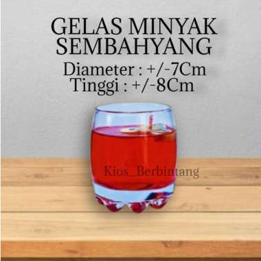 Gelas Kaca Minyak Sembahyang Ukuran 8Cm