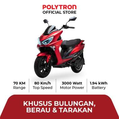 Subsidi Polytron Fox S Electric Sepeda Motor Listrik - OTR Bulungan, Berau, Tarakan Crimson Red Matt